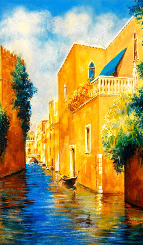 Trompe l'oeil PT 100909 che mostra i canali di Venezia